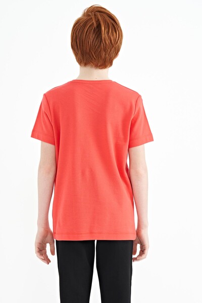 Tommylife Wholesale Crew Neck Standard Fit Boys' T-Shirt 11118 Coral - Thumbnail
