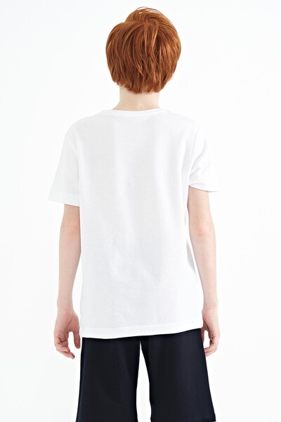 Tommylife Wholesale Crew Neck Standard Fit Boys' T-Shirt 11118 White - Thumbnail