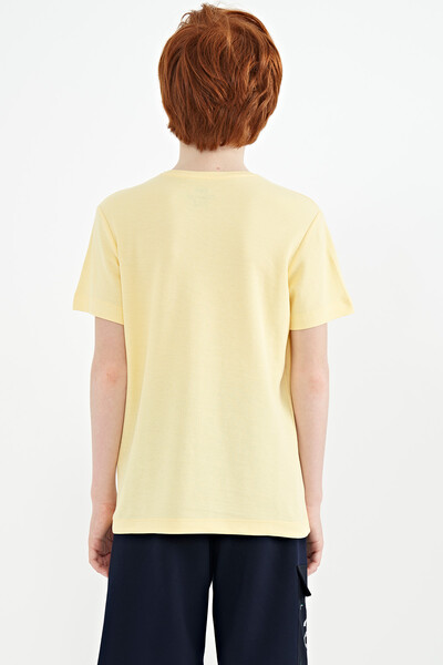 Tommylife Wholesale Crew Neck Standard Fit Boys' T-Shirt 11118 Yellow - Thumbnail