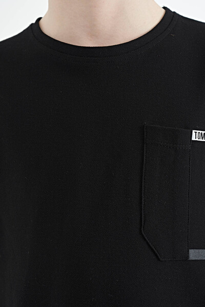 Tommylife Wholesale Crew Neck Standard Fit Boys' T-Shirt 11120 Black - Thumbnail