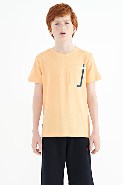Tommylife Wholesale Crew Neck Standard Fit Boys' T-Shirt 11120 Melon - Thumbnail