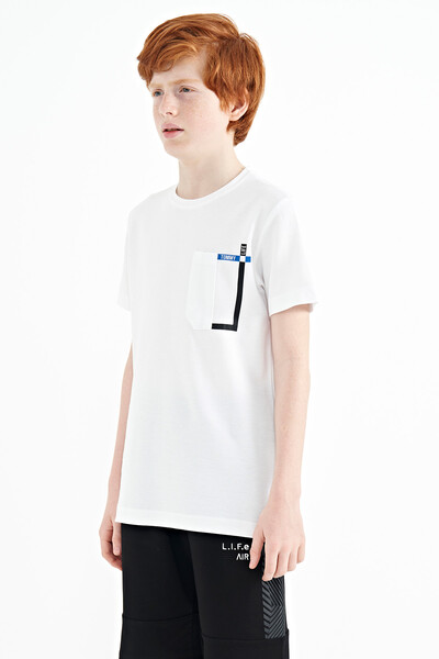 Tommylife Wholesale Crew Neck Standard Fit Boys' T-Shirt 11120 White - Thumbnail