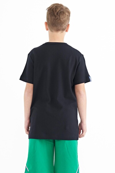 Tommylife Wholesale Crew Neck Standard Fit Embroidered Boys' T-Shirt 11116 Navy Blue - Thumbnail