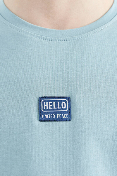 Tommylife Wholesale Crew Neck Standard Fit Printed Boys' T-Shirt 11097 Light Blue - Thumbnail