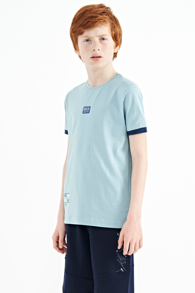 Tommylife Wholesale Crew Neck Standard Fit Printed Boys' T-Shirt 11097 Light Blue - Thumbnail