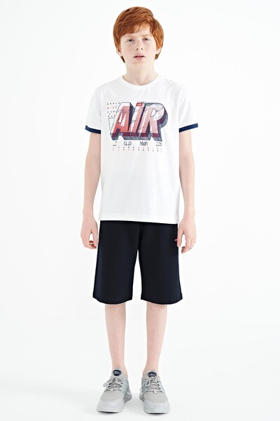 Tommylife Wholesale Crew Neck Standard Fit Printed Boys' T-Shirt 11098 White - Thumbnail