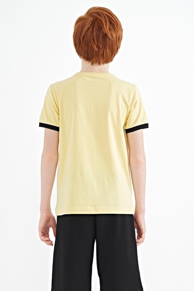 Tommylife Wholesale Crew Neck Standard Fit Printed Boys' T-Shirt 11098 Yellow - Thumbnail