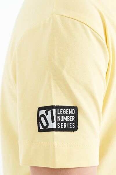 Tommylife Wholesale Crew Neck Standard Fit Printed Boys' T-Shirt 11104 Yellow - Thumbnail