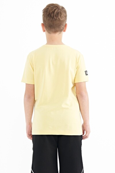 Tommylife Wholesale Crew Neck Standard Fit Printed Boys' T-Shirt 11104 Yellow - Thumbnail