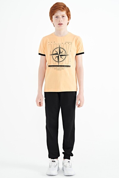 Tommylife Wholesale Crew Neck Standard Fit Printed Boys' T-Shirt 11106 Melon - Thumbnail