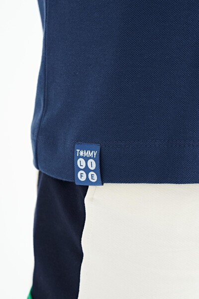Tommylife Wholesale Crew Neck Standard Fit Printed Boys' T-Shirt 11117 Indigo - Thumbnail