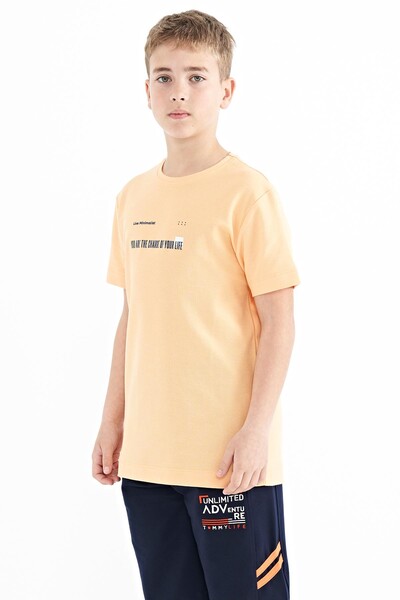 Tommylife Wholesale Crew Neck Standard Fit Printed Boys' T-Shirt 11117 Melon - Thumbnail