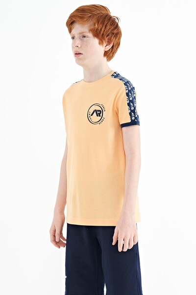 Tommylife Wholesale Crew Neck Standard Fit Printed Boys' T-Shirt 11121 Melon - Thumbnail