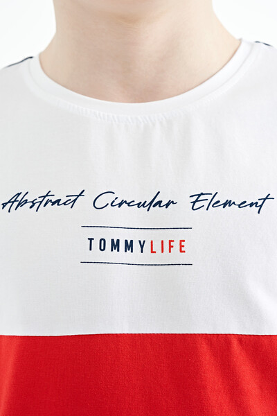 Tommylife Wholesale Crew Neck Standard Fit Printed Boys' T-Shirt 11135 Navy Blue - Thumbnail
