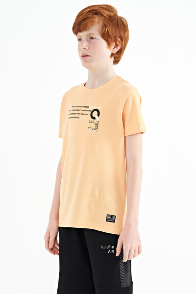 Tommylife Wholesale Crew Neck Standard Fit Printed Boys' T-Shirt 11145 Melon - Thumbnail