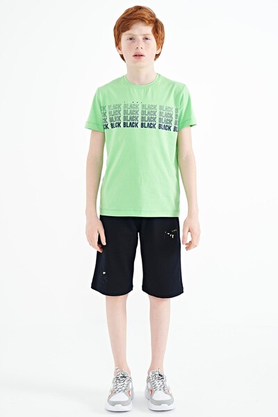 Tommylife Wholesale Crew Neck Standard Fit Printed Boys' T-Shirt 11149 Neon Green - Thumbnail