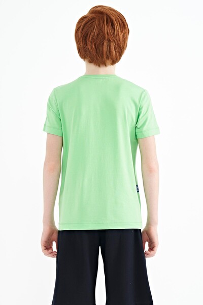 Tommylife Wholesale Crew Neck Standard Fit Printed Boys' T-Shirt 11149 Neon Green - Thumbnail