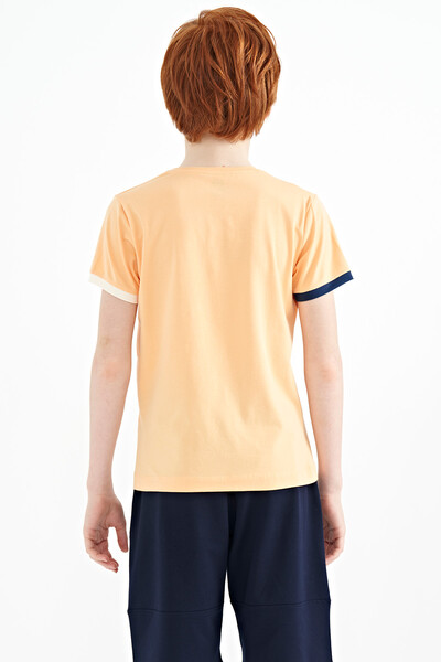 Tommylife Wholesale Crew Neck Standard Fit Printed Boys' T-Shirt 11156 Melon - Thumbnail