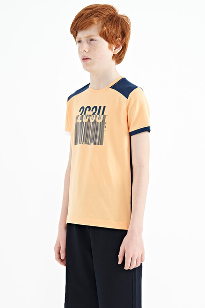 Tommylife Wholesale Crew Neck Standard Fit Printed Boys' T-Shirt 11157 Melon - Thumbnail