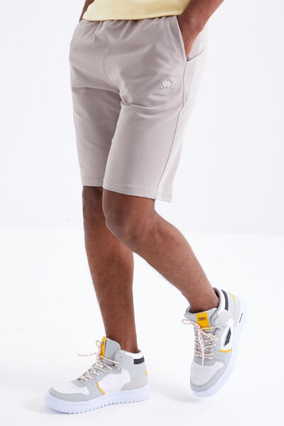 Tommylife Wholesale Dark Beige Standard Fit Basic Men's Short - 81212 - Thumbnail