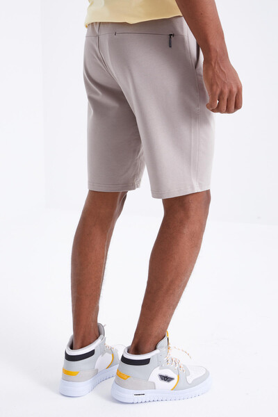 Tommylife Wholesale Dark Beige Standard Fit Basic Men's Short - 81212 - Thumbnail