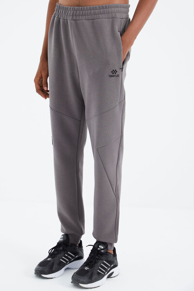 Tommylife Wholesale Dark Gray Relaxed Fit Men's Sweatpants - 82100 - Thumbnail