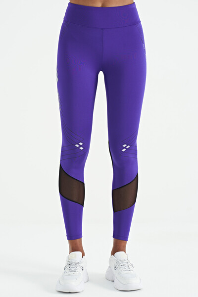 Tommylife Wholesale Dark Purple Slim Fit Women's Leggings - 94631 - Thumbnail