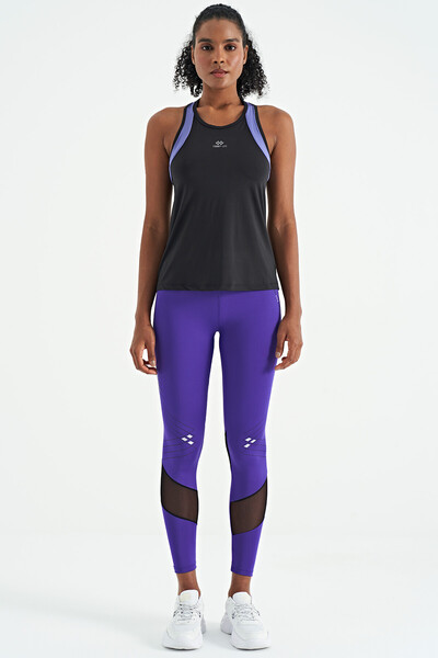 Tommylife Wholesale Dark Purple Slim Fit Women's Leggings - 94631 - Thumbnail