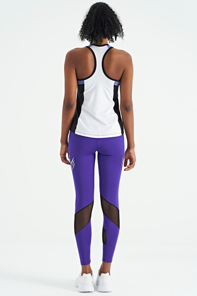 Tommylife Wholesale Dark Purple Slim Fit Women's Leggings - 94631 - Thumbnail