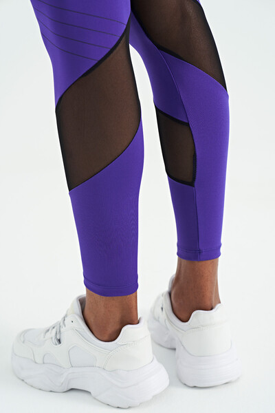 Tommylife Wholesale Dark Purple Slim Fit Women's Leggings - 94631 - Thumbnail