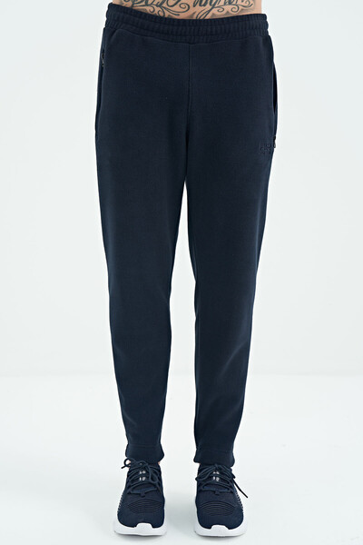 Tommylife Wholesale Darrel Navy Blue Fleece Men's Sweatpants - 82109 - Thumbnail