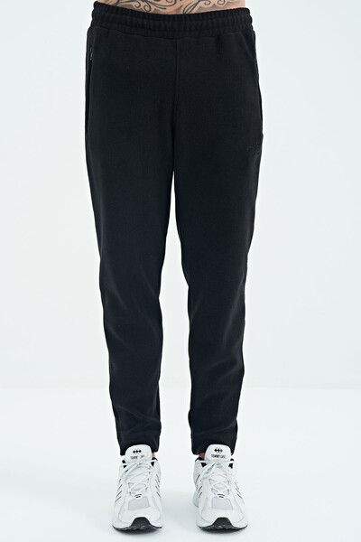 Tommylife Wholesale Darrel Standard Fit Men's Fleece Sweatpants 82109 Black - Thumbnail