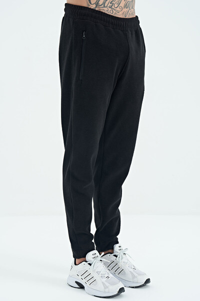 Tommylife Wholesale Darrel Standard Fit Men's Fleece Sweatpants 82109 Black - Thumbnail