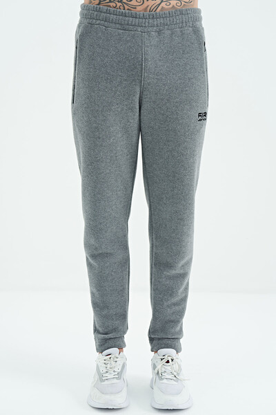 Tommylife Wholesale Darrel Standard Fit Men's Fleece Sweatpants 82109 Gray Melange - Thumbnail