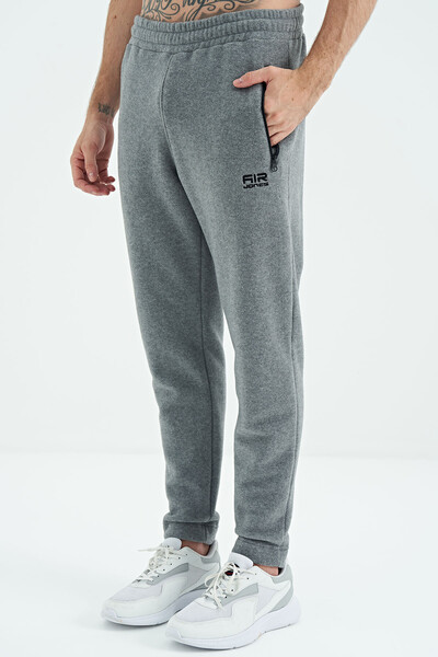 Tommylife Wholesale Darrel Standard Fit Men's Fleece Sweatpants 82109 Gray Melange - Thumbnail