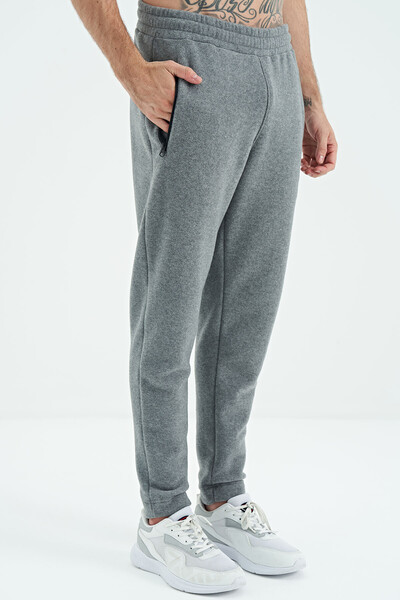 Tommylife Wholesale Darrel Standard Fit Men's Fleece Sweatpants 82109 Gray Melange - Thumbnail