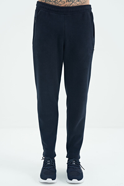 Tommylife Wholesale Darrel Standard Fit Men's Fleece Sweatpants 82109 Navy Blue - Thumbnail