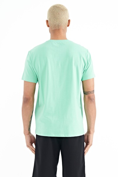 Tommylife Wholesale Donald Crew Neck Standard Fit Printed Men's T-Shirt 88217 Aqua Green - Thumbnail