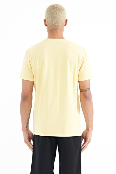 Tommylife Wholesale Donald Crew Neck Standard Fit Printed Men's T-Shirt 88217 Yellow - Thumbnail