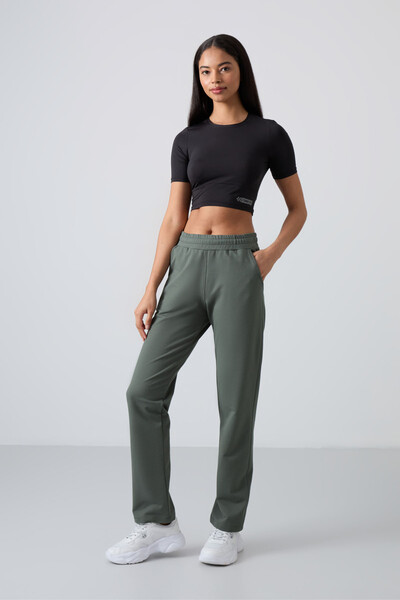 Tommylife Wholesale Drab High Waist With Pocket Comfy Classic Hem Women's Sweatpants - 94584 - Thumbnail