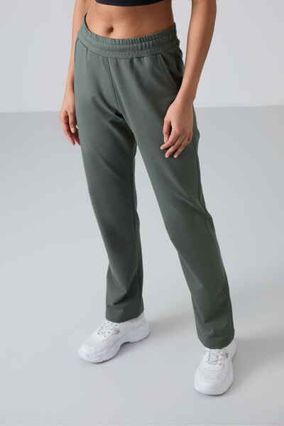 Tommylife Wholesale Drab High Waist With Pocket Comfy Classic Hem Women's Sweatpants - 94584 - Thumbnail