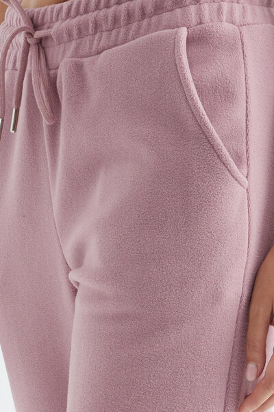 Tommylife Wholesale Dusty Rose High Waisted Comfy Pocket Women's Fleece Sweatpants - 94623 - Thumbnail