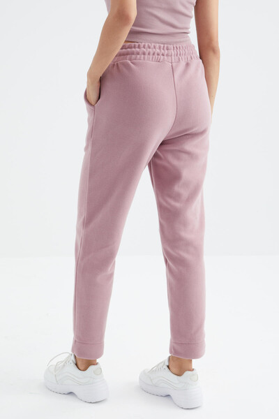 Tommylife Wholesale Dusty Rose High Waisted Comfy Pocket Women's Fleece Sweatpants - 94623 - Thumbnail