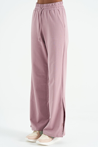 Tommylife Wholesale Dusty Rose Relaxed Fit Women's Wide Leg Sweatpants - 02121 - Thumbnail