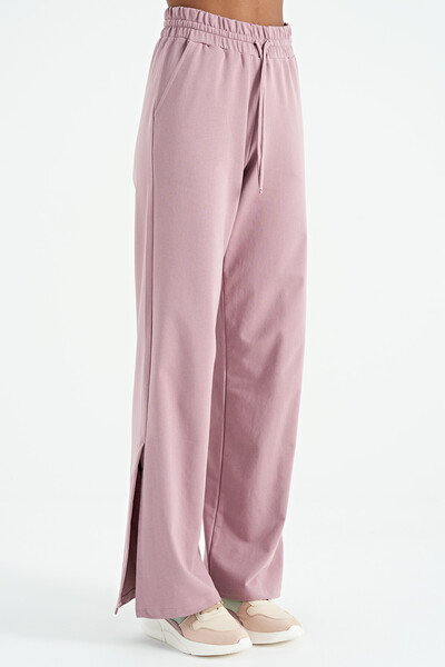 Tommylife Wholesale Dusty Rose Relaxed Fit Women's Wide Leg Sweatpants - 02121 - Thumbnail