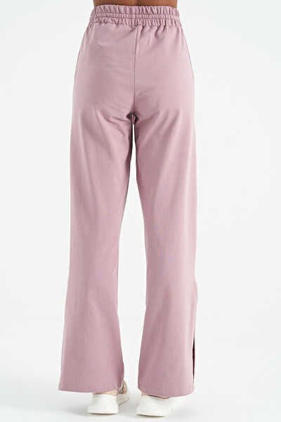 Tommylife Wholesale Dusty Rose Relaxed Fit Women's Wide Leg Sweatpants - 02121 - Thumbnail