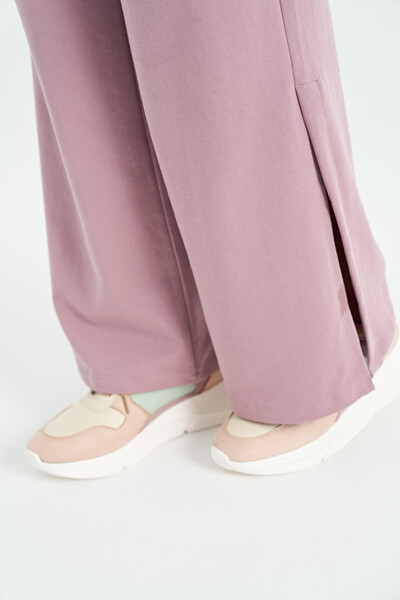 Tommylife Wholesale Dusty Rose Relaxed Fit Women's Wide Leg Sweatpants - 02121 - Thumbnail