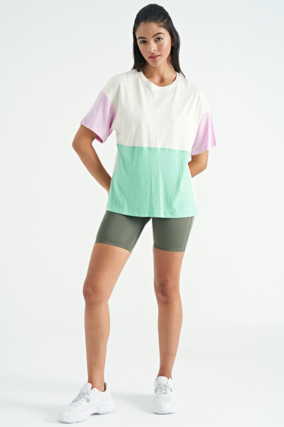 Tommylife Wholesale Ecru Oversize Basic Women's T-Shirt - 02309 - Thumbnail