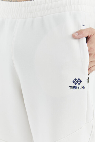 Tommylife Wholesale Ecru Relaxed Fit Men's Sweatpants - 82100 - Thumbnail