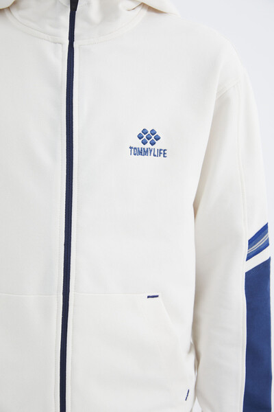 Tommylife Wholesale Ecru Zippered Boys' Sweatshirt - 11180 - Thumbnail